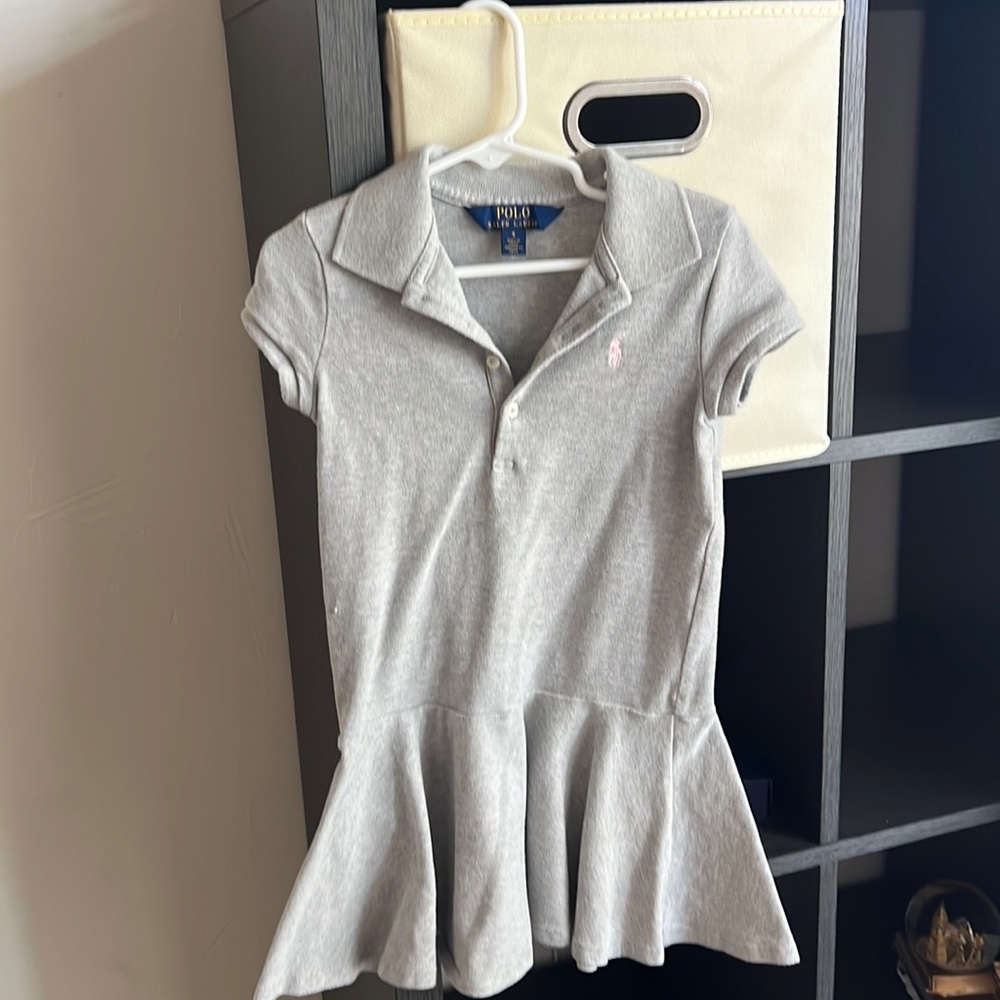 Polo grey dress with bottom pleats